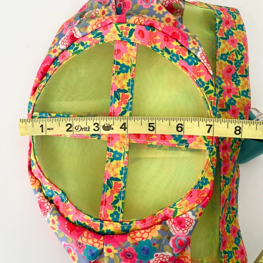 NEW Natural Life Floral Mesh Shower Caddy Dorm College Pockets Pink Green